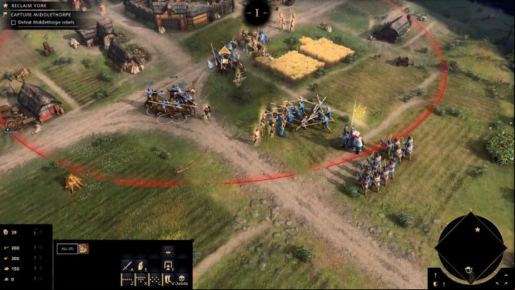 Once the mission begins, mark all your units and move along the road - Age of Empires 4: North to York (The Normans) - walkthrough - The Normans - Age of Empires 4 Guide
