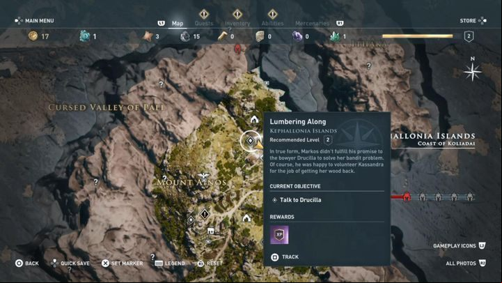 Mission start - AC Odyssey: Kephallonia Islands, Side Quests - Side Quests - Assassins Creed Odyssey Guide