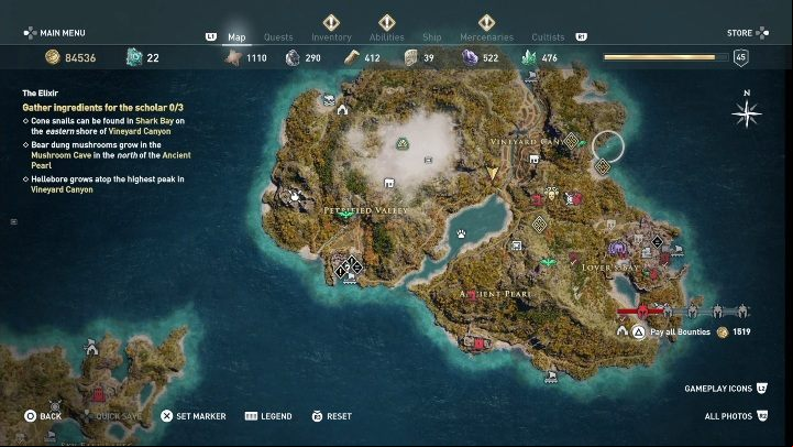 Description: You need to find 3 ingredients for the elixir - AC Odyssey: Lesbos, Side Quests - Side Quests - Assassins Creed Odyssey Guide