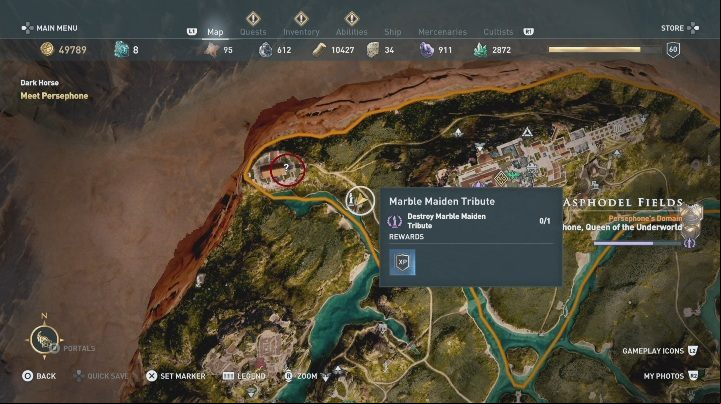 In Asphodel Fields, there is a single Ainigmata Ostraka - AC Odyssey Fate of Atlantis: Asphodel Fields, Fields of Elysium map - Episode 1 - Fields of Elysium - Assassins Creed Odyssey Guide