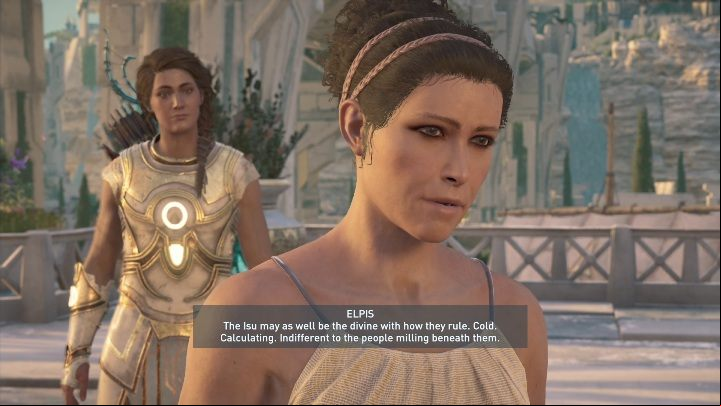 You will find the woman by completing the task called Most Adamantly - AC Odyssey Fate of Atlantis: Elpis, Romance - Romances - Assassins Creed Odyssey Guide