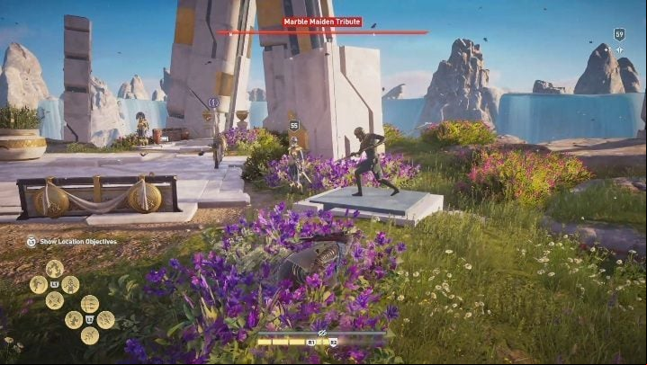 The final tribute in this location is found north from Iphigenias Compound - AC Odyssey Fate of Atlantis: Pheraias Retreat, Marble Maiden Tribute - Marble Maiden Tribute - Assassins Creed Odyssey Guide
