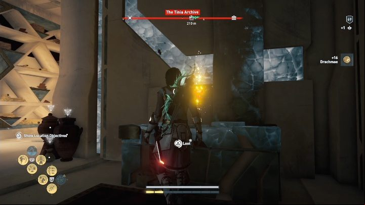 Raw adamant can be found in chests hidden in the archives - AC Odyssey Fate of Atlantis: Fire Amid the Water - Episode 3 - Judgement of Atlantis - Assassins Creed Odyssey Guide