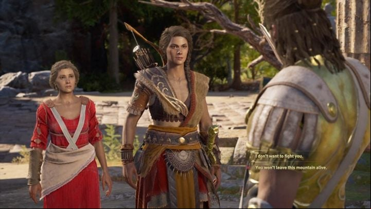 You meet Alexios/Kassandra on the top of the mountain - AC Odyssey: Important choices in Chapter 9 - Important choices - Assassins Creed Odyssey Guide