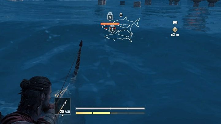 Sharks can be attacked before you dive - AC Odyssey: How to eliminate sharks? - FAQ - Assassins Creed Odyssey Guide