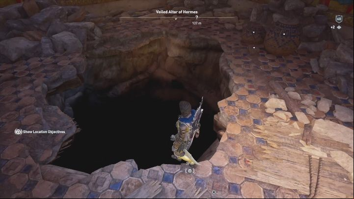 There is a hole inside the building - AC Odyssey Fate of Atlantis: Veiled Altar of Hermes, Perception of Hermes - Perception of Hermes - Assassins Creed Odyssey Guide