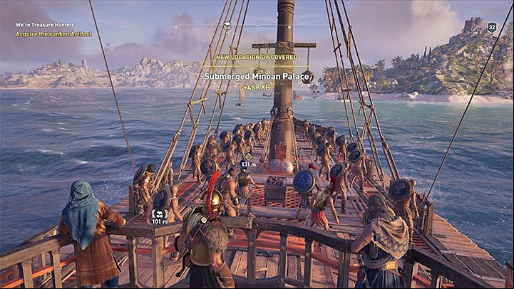 During your time on seas you can decide that you want to leave your ships deck even before you reach a port or other interactive location - AC Odyssey: Basic Questions - FAQ - Assassins Creed Odyssey Guide