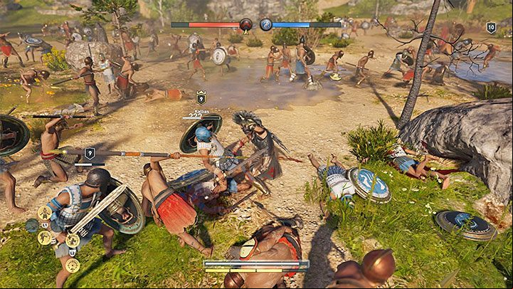 Allies can accompany you during certain battles, mainly during Conquest fights - AC Odyssey: Combat guide - Tips - Assassins Creed Odyssey Guide