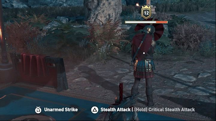 Assassinations are the most obvious method of eliminating your enemies stealthy (your character uses the Spear of Leonidas) - AC Odyssey: Stealth - Tips - Assassins Creed Odyssey Guide
