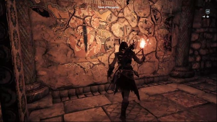 After a while you will reach the cracked wall - AC Odyssey: Tombs in Achaia - Tombs - Assassins Creed Odyssey Guide