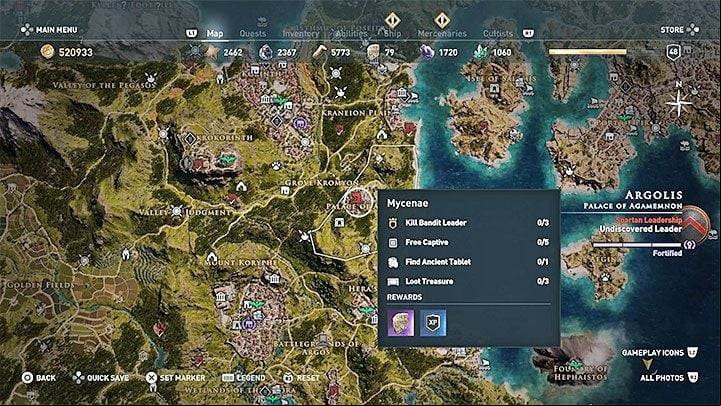 Chest location: Mycenae, region of Argolis - AC Odyssey: Legendary Chests - Best builds - Assassins Creed Odyssey Guide