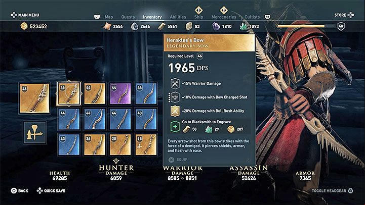 Item stats and type: Bow - AC Odyssey: Legendary Chests - Best builds - Assassins Creed Odyssey Guide