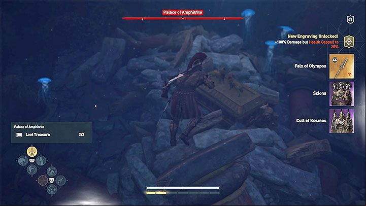 After reaching the marked area, use the Icaros eagle to scan the area - AC Odyssey: Are there cursed weapons? - FAQ - Assassins Creed Odyssey Guide