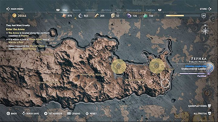 In order to reach the Arena, you have to sail to the Pephka island, which is located in the bottom-right corner of the world map - AC Odyssey: How to get to Arena? How to unlock Arena? - FAQ - Assassins Creed Odyssey Guide