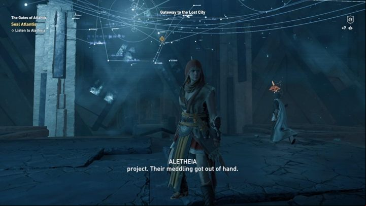 Aletheia will speak to you, after giving up all the artifacts - AC Odyssey: Returning with artifacts, list of Mythical creatures - Mythical creatures - Assassins Creed Odyssey Guide