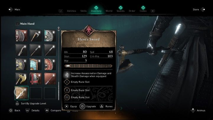 After opening the chest, you will receive the Hero Sword - AC Valhalla Crossover Stories: Gear Chests in Isle of Skye - locations - Secrets and Collectibles - Assassins Creed Valhalla Guide and Walkthrough