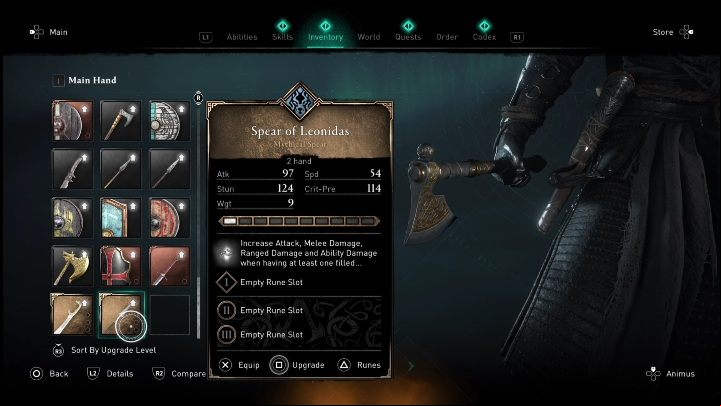 After opening the chest, you will receive the Spear of Leonidas - AC Valhalla Crossover Stories: Gear Chests in Isle of Skye - locations - Secrets and Collectibles - Assassins Creed Valhalla Guide and Walkthrough