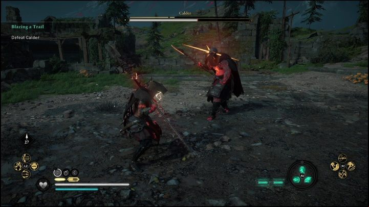 Investigating Eysa wil begin a boss fight with Calder - AC Valhalla Dawn of Ragnarok: Blazing a Trail - Walkthrough - Assassins Creed Valhalla Guide and Walkthrough