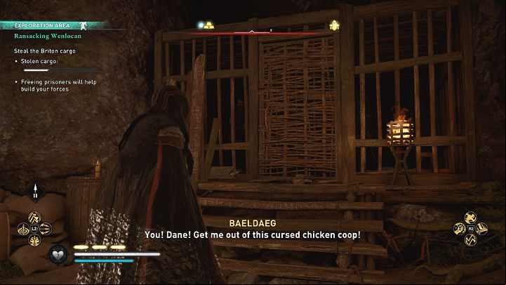 While exploring the camp, also pay attention to the cages in which the warriors are kept, who can your ranks - Assassins Creed Valhalla: Ransacking Wenlocan - Sciropescire - Assassins Creed Valhalla Guide and Walkthrough