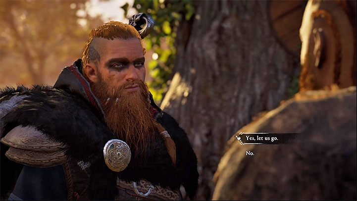 After another exchange of views, confirm that you want to go with Broder to a more secluded place - Assassins Creed Valhalla: Broder romance - Romances - Assassins Creed Valhalla Guide and Walkthrough