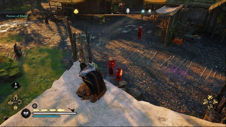 Unmasked of the Children of Dan cult are marked with a distinctive yellow icon, so you definitely won't confuse them with another target - AC Valhalla Wrath of the Druids: Potion of Blood - Walkthrough - Assassins Creed Valhalla Guide and Walkthrough