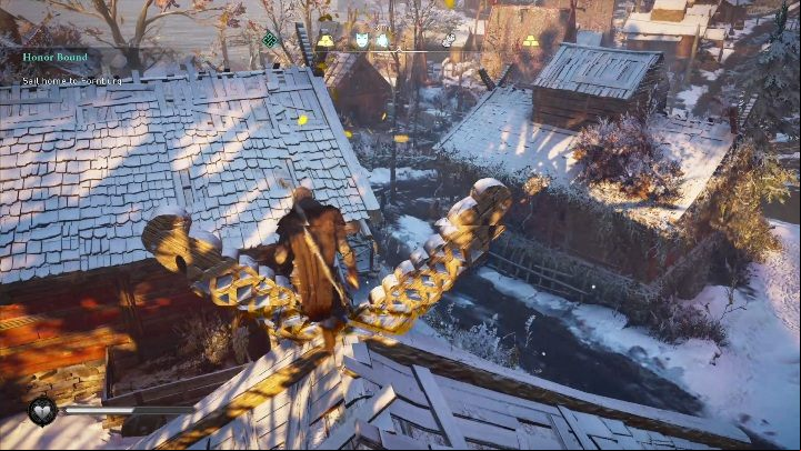 Beginning: To start chasing a card you have to jump on the roof and touch the secret with your body - Assassins Creed Valhalla: Flying paper - Rygjafylke secrets, locations - Rygjafylke - Assassins Creed Valhalla Guide and Walkthrough