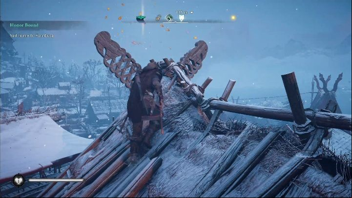 Beginning: Another flying paper is waiting for you at the top of the house - Assassins Creed Valhalla: Flying paper - Rygjafylke secrets, locations - Rygjafylke - Assassins Creed Valhalla Guide and Walkthrough
