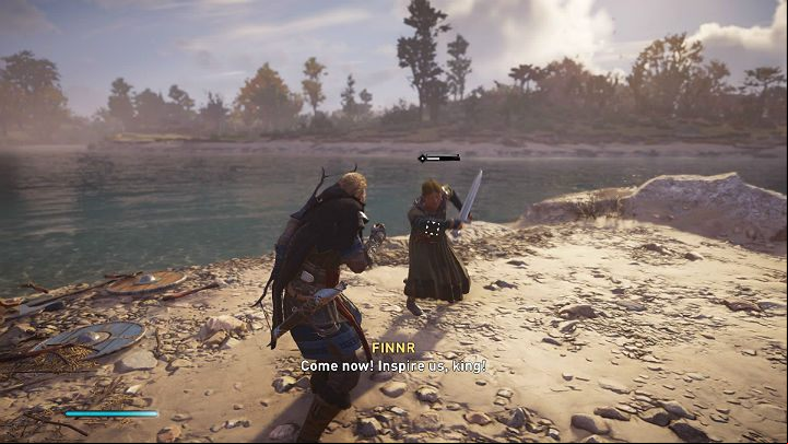 The training with Oswald will last several rounds and Eivor will be unarmed - Assassins Creed Valhalla: The Measure of a Norseman - East Anglia - Assassins Creed Valhalla Guide and Walkthrough