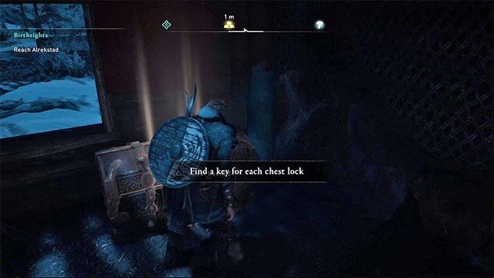 After entering the chalet, you will find a closed chest - Assassins Creed Valhalla: How to open a chest in Deserted chalet? - Exploration - Assassins Creed Valhalla Guide and Walkthrough