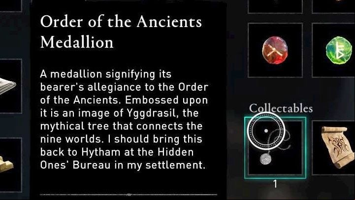 Eliminating the of the Order allows gaining experience points and obtaining unique loot - the Order of the Ancients Medalion - Assassins Creed Valhalla: All of Order of the Ancients - Order of the Ancients - Assassins Creed Valhalla Guide and Walkthrough