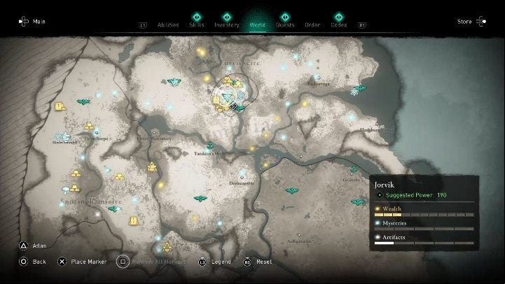 This mask is in the center of Jorvik - Assassins Creed Valhalla: Roman Artifact - Jorvik secrets, locations - Jorvik - Assassins Creed Valhalla Guide and Walkthrough