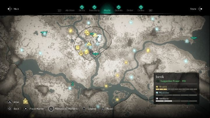 This mask is in the center of Jorvik - Assassins Creed Valhalla: Roman Artifact - Jorvik secrets, locations - Jorvik - Assassins Creed Valhalla Guide and Walkthrough