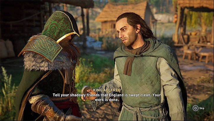 Eivor will refrain from killing Aelfred, because your conversation will reveal that he "inherited" the position of Grand Maegester and that he is in fact not interested in leading the grouping - Assassins Creed Valhalla: The Grand Maegester (Order of the Ancients) - Order of the Ancients - Assassins Creed Valhalla Guide and Walkthrough