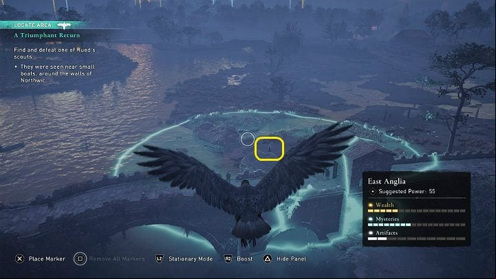 You will find a spy behind the city walls, on the left - Assassins Creed Valhalla: A Triumphant Return - East Anglia - Assassins Creed Valhalla Guide and Walkthrough