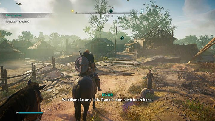 Get on your horse and ride with Finnr to Theotford - Assassins Creed Valhalla: A Raising Iron - East Anglia - Assassins Creed Valhalla Guide and Walkthrough