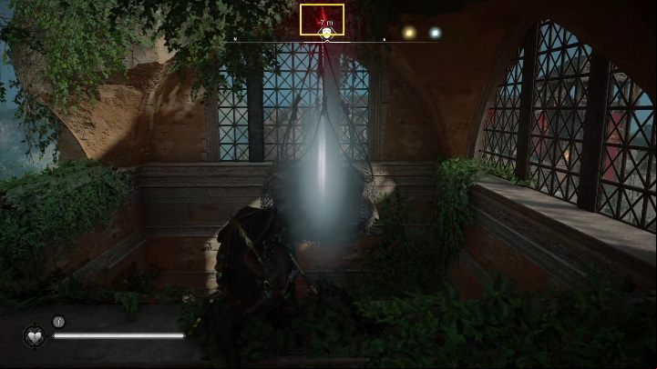 To get to the mask, you have to shoot down the load that hangs from the ceiling - Assassins Creed Valhalla: Roman artifact - Hamtunscire aecrets, locations - Hamtunscire - Assassins Creed Valhalla Guide and Walkthrough