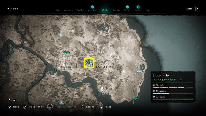 In the place marked in the above picture, just by the road, you will meet a man calling for help - Assassins Creed Valhalla: The Ignominious Bandit - Lincolnscire - Assassins Creed Valhalla Guide and Walkthrough
