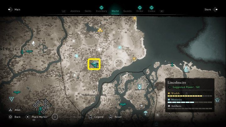 At the location marked in the image above, you will hear noises coming from the old church - Assassins Creed Valhalla: King of Shitsby - Lincolnscire - Assassins Creed Valhalla Guide and Walkthrough