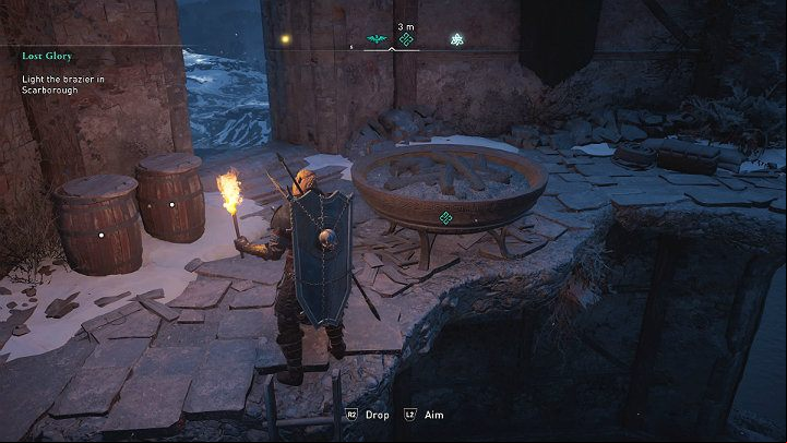 Halfdan will ask you for one more favor - to light a candle at the peak of the Scarborough lantern - Assassins Creed Valhalla: Lost Glory - Eurvicscire - Assassins Creed Valhalla Guide and Walkthrough