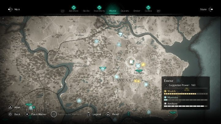 You will find this map in the church, going west of the town of Colcestre - Assassins Creed Valhalla: Treasure Hoard Map - Essexe secrets, locations - Essexe - Assassins Creed Valhalla Guide and Walkthrough