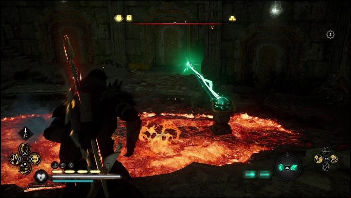 To get there, you must start by activating the Power of Muselheim, which will allow you to safely walk on lava - AC Valhalla Dawn of Ragnarok: Abilities (Gullnamar) - list of all - Gullnamar - Assassins Creed Valhalla Guide and Walkthrough