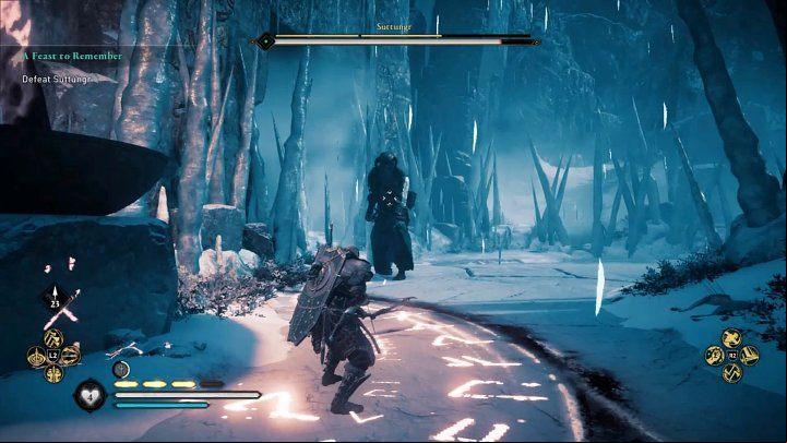 Watch out for special attacks that can throw icy shards onto the battlefield - these can severely injure Eivor (Havi) and slow his movements - Assassins Creed Valhalla: A Feast to - Jotunheim - Assassins Creed Valhalla Guide and Walkthrough