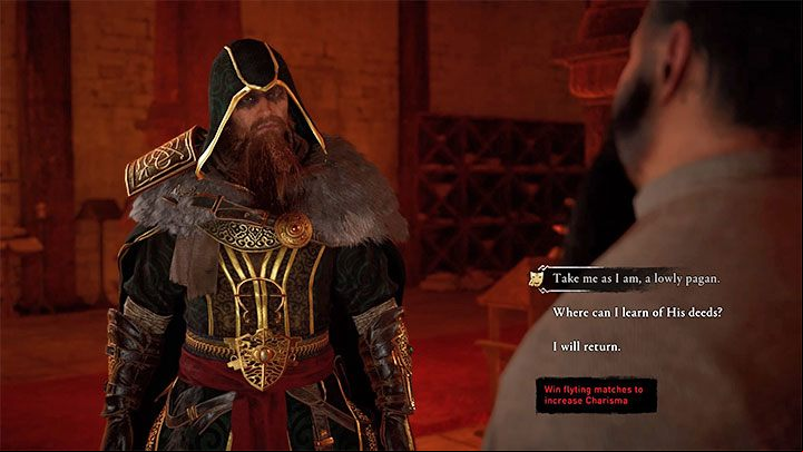The purpose of the meeting with Sigebeald is to get an audience with the person who invited Eivor to Wincestre - Assassins Creed Valhalla: How to solve Deeds of Christ puzzle? - Campaign - Assassins Creed Valhalla Guide and Walkthrough