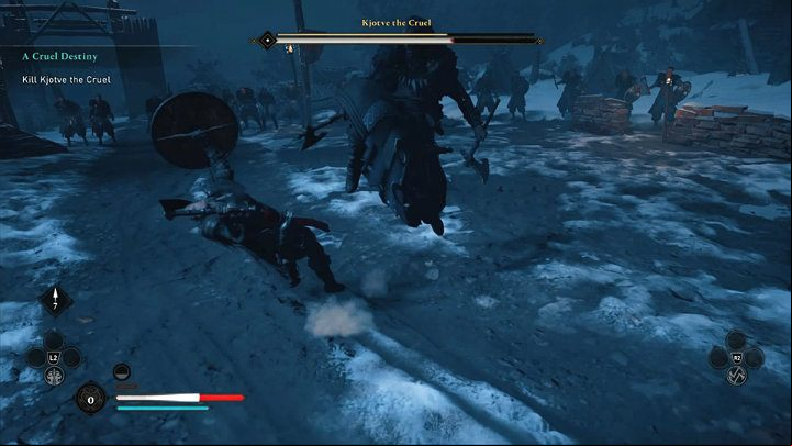 You should also watch out for the jump attack where he hits you with his knee - Assassins Creed Valhalla: A Cruel Destiny - Rygjafylke - Assassins Creed Valhalla Guide and Walkthrough