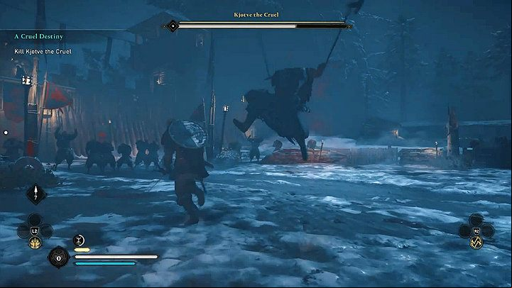 His lunge attack is also extremely dangerous - Assassins Creed Valhalla: Kjotve the Cruel boss fight - how to win? - Bosses - Assassins Creed Valhalla Guide and Walkthrough