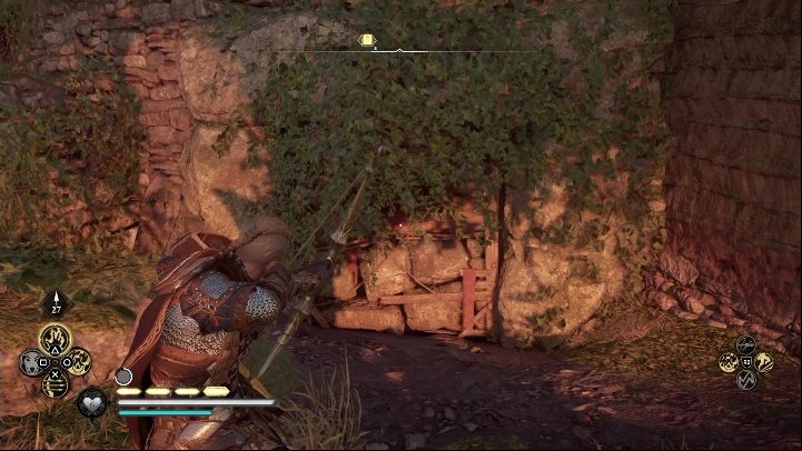 Your task is to destroy the cluttered hole in the wall - AC Valhalla Wrath of the Druids: Books of Knowledge, Abilities - Ulster, secrets - Ulster - Assassins Creed Valhalla Guide and Walkthrough