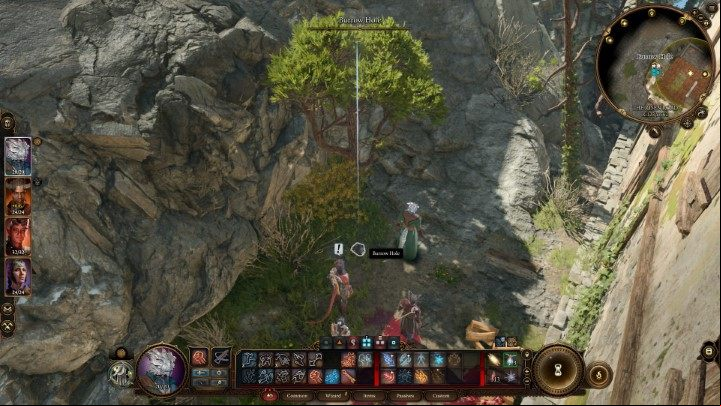 Burrow Holes are similar to Rocky Crevices - Baldurs Gate 3: How to get through Burrow Hole and Rocky Crevice? - Exploration - Baldurs Gate 3 Guide, Walkthrough