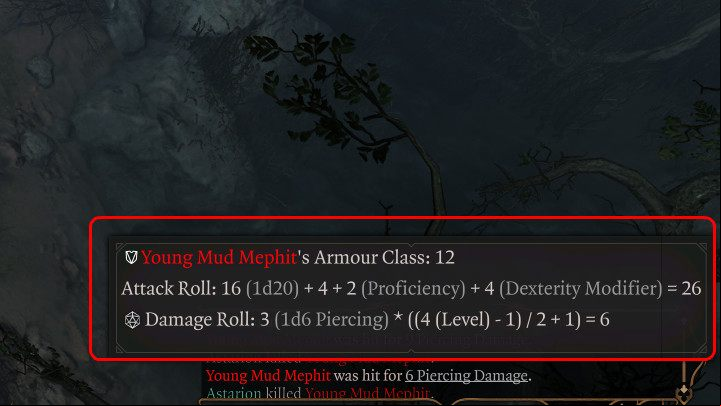 In the above picture you can see the situation in which the hero attacked the target with armor class equal to 12 points - Baldurs Gate 3: Combat - turns, action points, mechanics - Basics - Baldurs Gate 3 Guide, Walkthrough