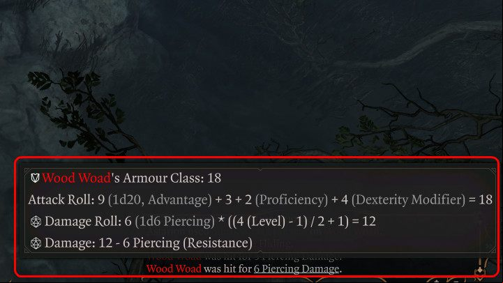 By attacking the previously mentioned Urzet with piercing damage, an attack score of 18 points is obtained (tie = attack will succeed), and then an attack is taken, which means that the opponent should receive 12 points of damage, but after taking his resistances into , he will eventually rec - Baldurs Gate 3: Combat - turns, action points, mechanics - Basics - Baldurs Gate 3 Guide, Walkthrough