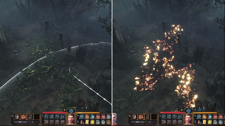 Another good example of the use of environmental elements during combat is the wild vine, which is susceptible to fire - Baldurs Gate 3: Combat - turns, action points, mechanics - Basics - Baldurs Gate 3 Guide, Walkthrough
